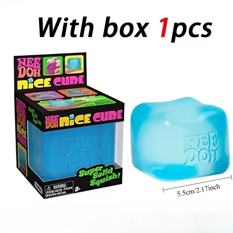 Nee doh Squeeze Blind Box Gift Supplies sensory toy, pinch and pressure reducing cube, squeeze able Fidget pressure reducing