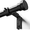 YaFex Curtain Rods 32-144 Inch, Heavy Duty 1 Inch Adjustable Curtain Rod for Windows, Black Extra Long Window Treatment Rods, Modern Design, Easy Installation