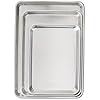 Nordic Ware Naturals 3 Piece Set - USA Made Aluminum Commercial Quality Sheet Pan for Baking or Roasting, Encapsulated Galvanized Steel Rim Prevents Warping; Half Sheet, Jelly Roll and Quarter Sheet
