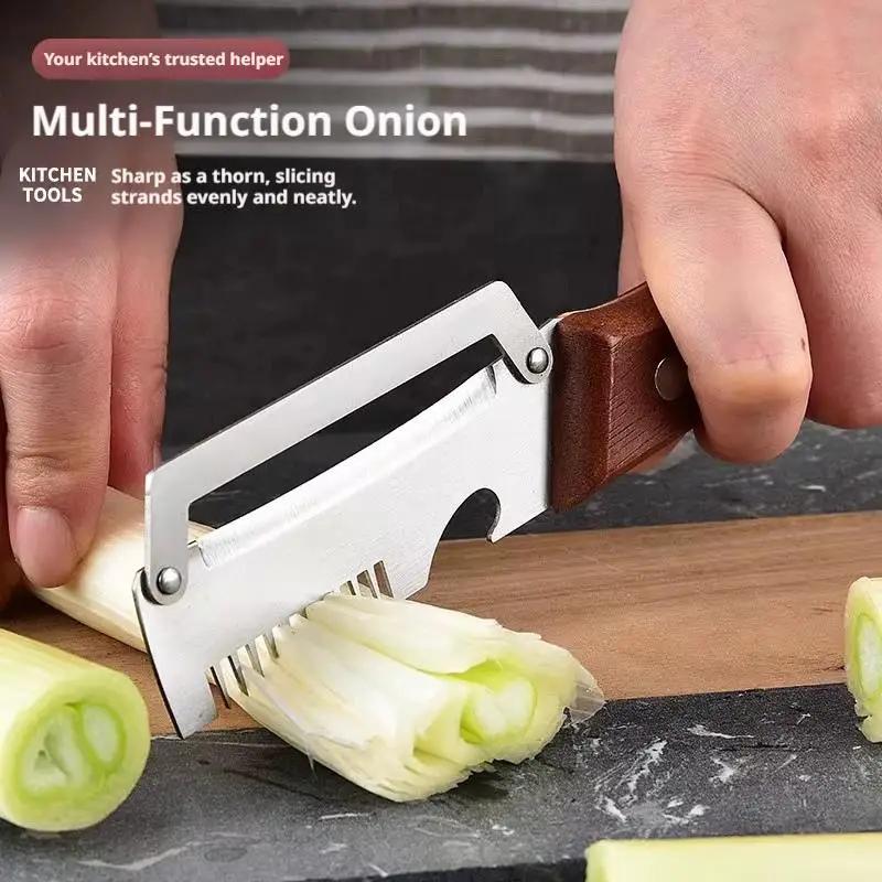 5-in-1 Serrated Peeling Knife Premium Vegetable Peeler With Wooden Handle And Bottle Opener Kitchen Tool
