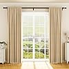 YaFex Curtain Rods 32-144 Inch, Heavy Duty 1 Inch Adjustable Curtain Rod for Windows, Black Extra Long Window Treatment Rods, Modern Design, Easy Installation