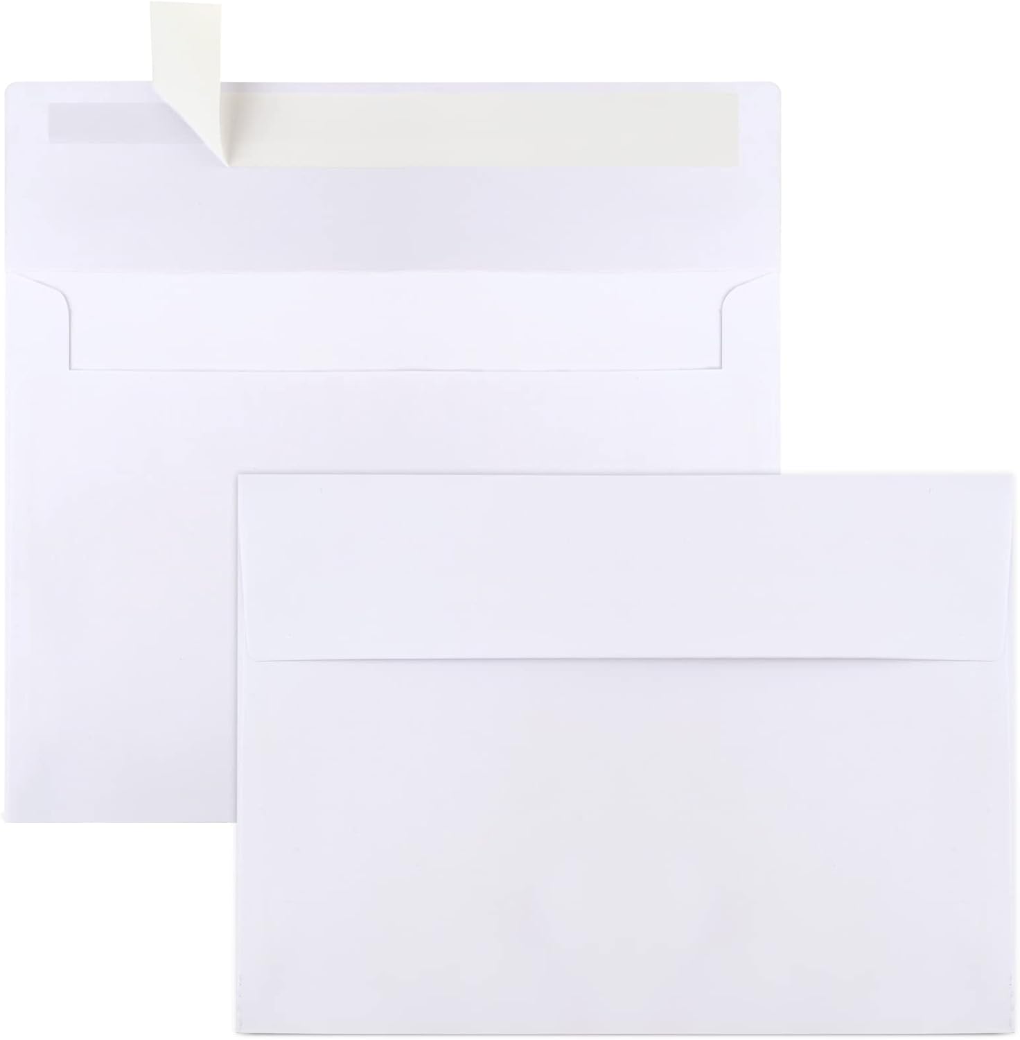 50 Packs 5x7 Envelopes, White A7 5x7 Envelopes for Invitations, Printable, Self Seal for Weddings, Photos, Postcards, Greeting Cards, Mailing