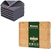Homaxy 100% Cotton Waffle Weave Kitchen Dish Cloths, Ultra Soft Absorbent Quick Drying Dish Towels, 12 x 12 Inches, 6-Pack, Dark Grey