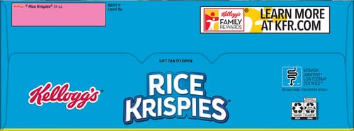 Kellogg's Rice Krispies Cold Breakfast Cereal, 8 Vitamins and Minerals, Rice Krispies Treats, Giant Size, Original, 24oz Box (1 Box)