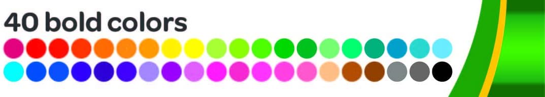 Crayola Ultra Clean Washable Markers (40ct), Broad Line Colored Markers for Kids, Coloring Book & Art Marker Set, Gifts for Kids. Ages 3+