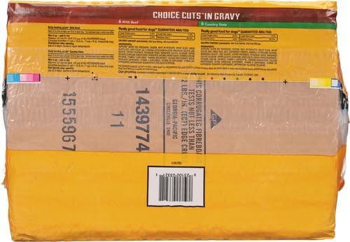 Pedigree Wet Dog Food, Choice Cuts Adult Canned Dog Food, Beef & Country Stew Multipack, 13.2 oz. Cans (12 Count, Pack of 1)