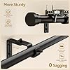 YaFex Curtain Rods 32-144 Inch, Heavy Duty 1 Inch Adjustable Curtain Rod for Windows, Black Extra Long Window Treatment Rods, Modern Design, Easy Installation
