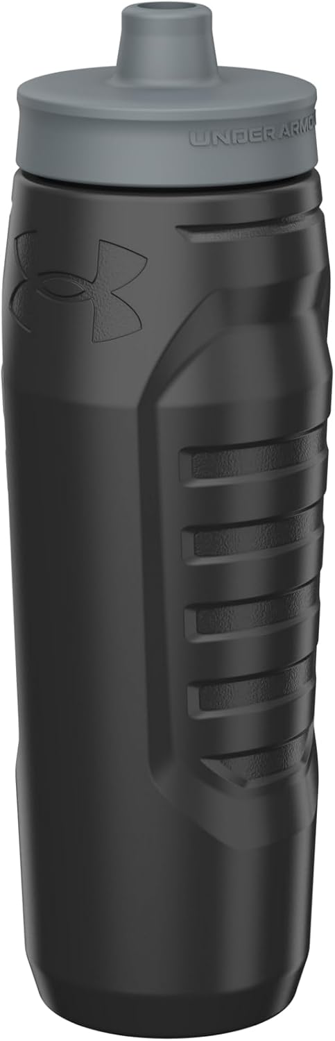 Under Armour Squeeze Water Bottles, 32 oz Water Bottles, Sideline Sports Water Bottle with Quick-Shot Lid, Quick & Easy Hydration, Gym Water Bottles, Squeeze Bottle, 1 32oz Bottle
