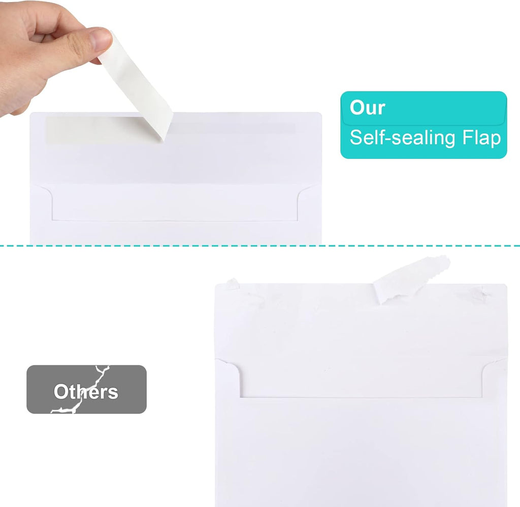 50 Packs 5x7 Envelopes, White A7 5x7 Envelopes for Invitations, Printable, Self Seal for Weddings, Photos, Postcards, Greeting Cards, Mailing