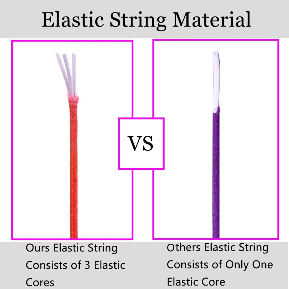 LUSTEMBER 1mm Stretchy Bracelet String, Sturdy Rainbow Elastic String Elastic Cord for Jewelry Making, Necklaces, Beading and Crafts