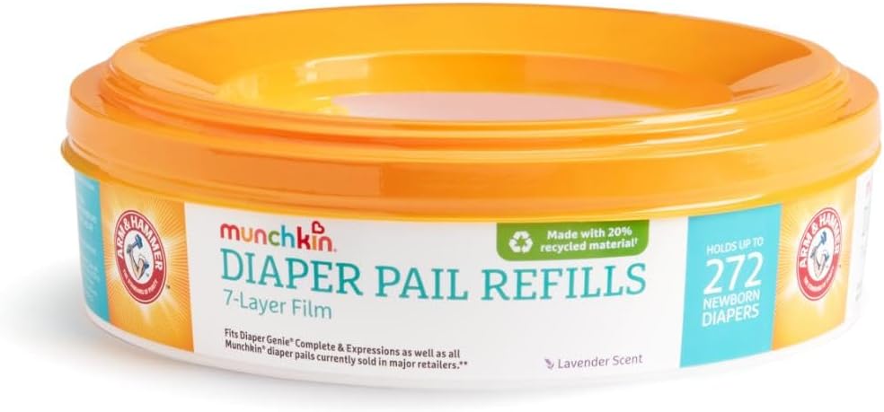 Munchkin® Arm & Hammer Diaper Pail Refill Rings, Holds up to 544 Newborn Diapers, 2 Pack