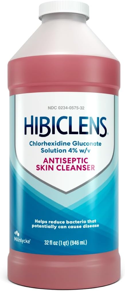 Hibiclens – Antimicrobial and Antiseptic Soap and Skin Cleanser – 32 oz – for Home and Hospital – 4% CHG, Packaging May Vary