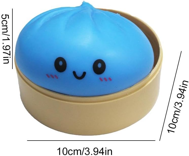 Dumpling Squishies, Glitter Dumpling Mystery Box, Colorful Dumplings Stress Balls Fidget Sensory Toy, Stocking Stuffers with Food Steamer Stretchy Desk Toys