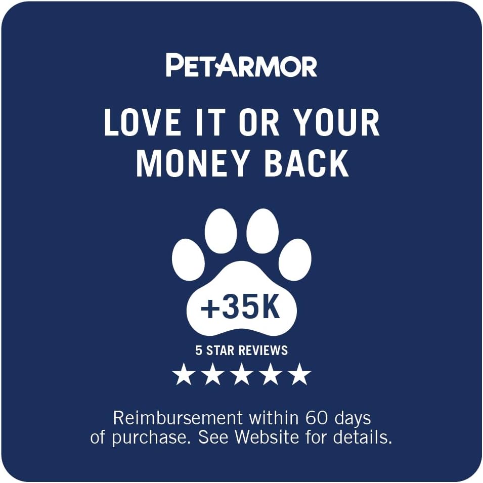 PetArmor Plus Flea and Tick Prevention for Dogs, Small Dog Flea and Tick Treatment, 3 Doses, Waterproof Topical, Fast Acting (5-22 lbs)
