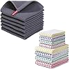 Homaxy 100% Cotton Waffle Weave Kitchen Dish Cloths, Ultra Soft Absorbent Quick Drying Dish Towels, 12 x 12 Inches, 6-Pack, Dark Grey
