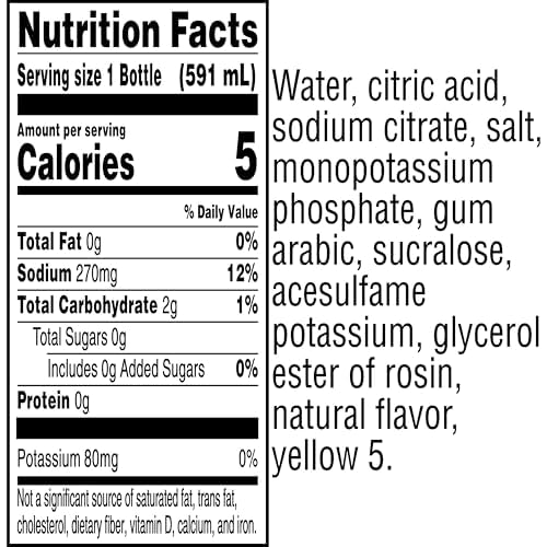 Gatorade Zero Sugar Thirst Quencher Sports Drinks, Lemon-Lime, 20 Ounce Bottles (Pack of 8)