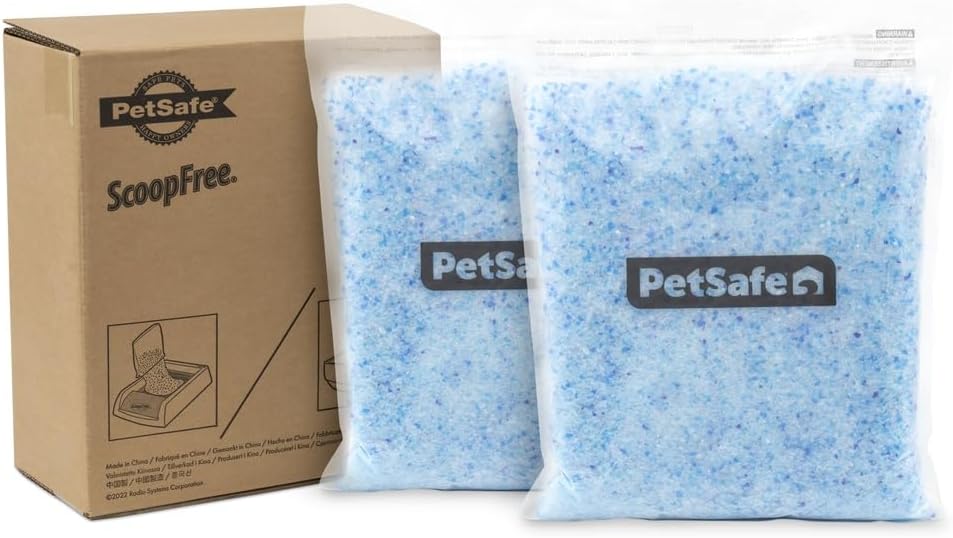 PetSafe ScoopFree Premium Crystal Cat Litter - Outperforms Clay Litter - Refill Packs - Reusable Tray Compatible - Fresh Scent - 4.3 lb Bags - 2 Pack