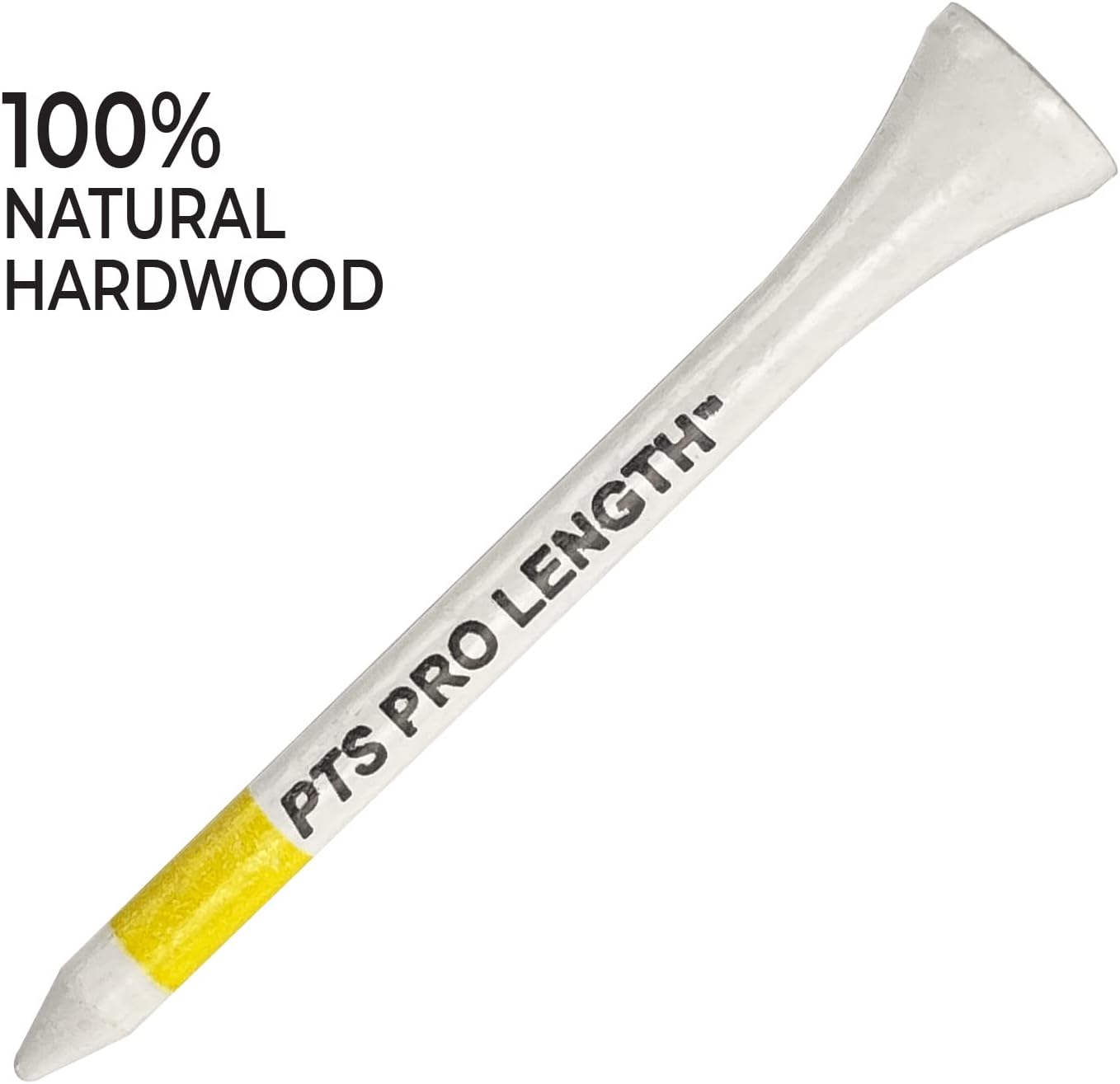 PrideSports PTS Wood Golf Tees | 100 Count, 2-3/4 Inch | #1 Wood Tee on Tour | Best for Drivers & Woods
