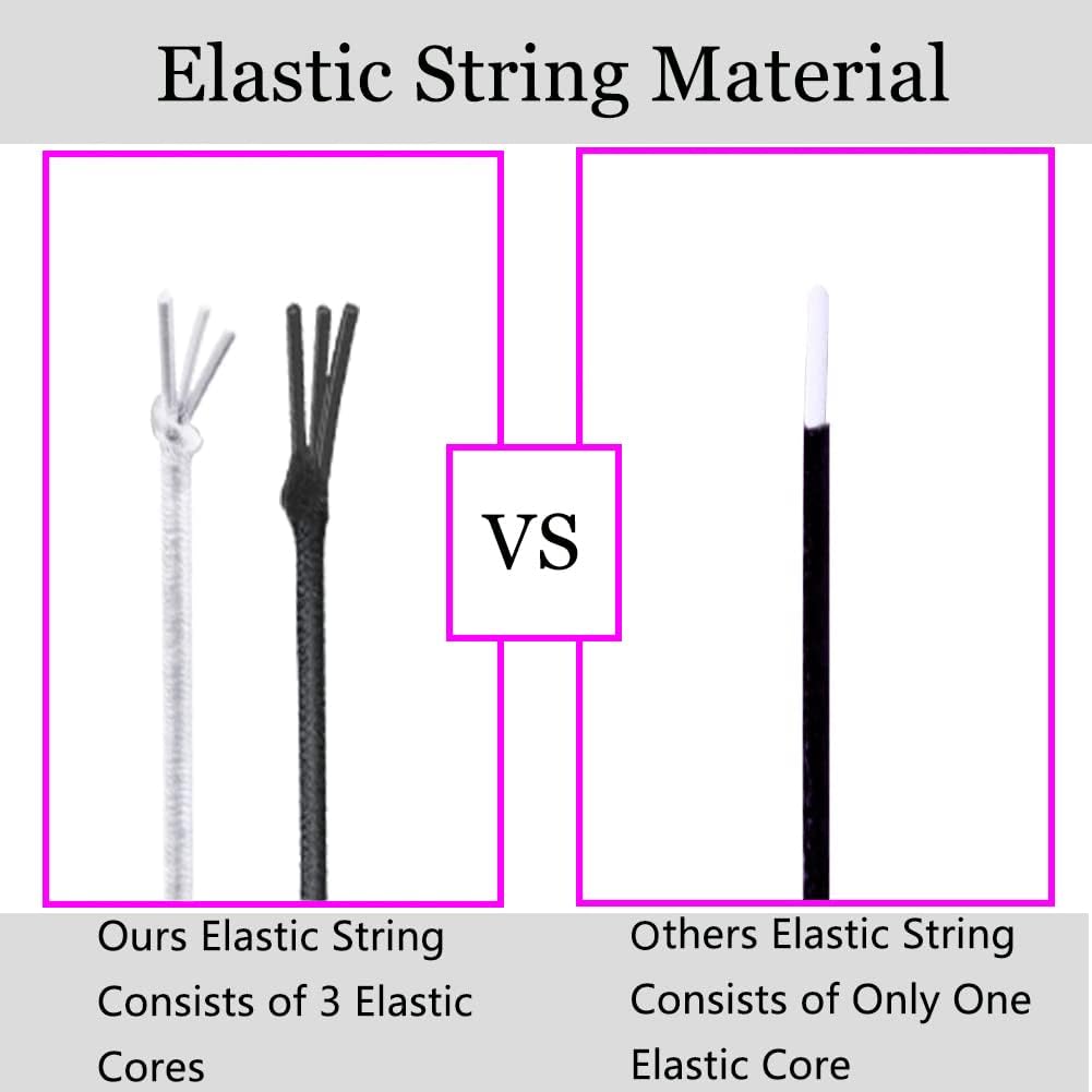 LUSTEMBER Stretchy String for Bracelets, 4 Rolls 1 mm Sturdy Elastic String Elastic Cord for Jewelry Making, Necklaces, Beading (2 Black+ 2 White)
