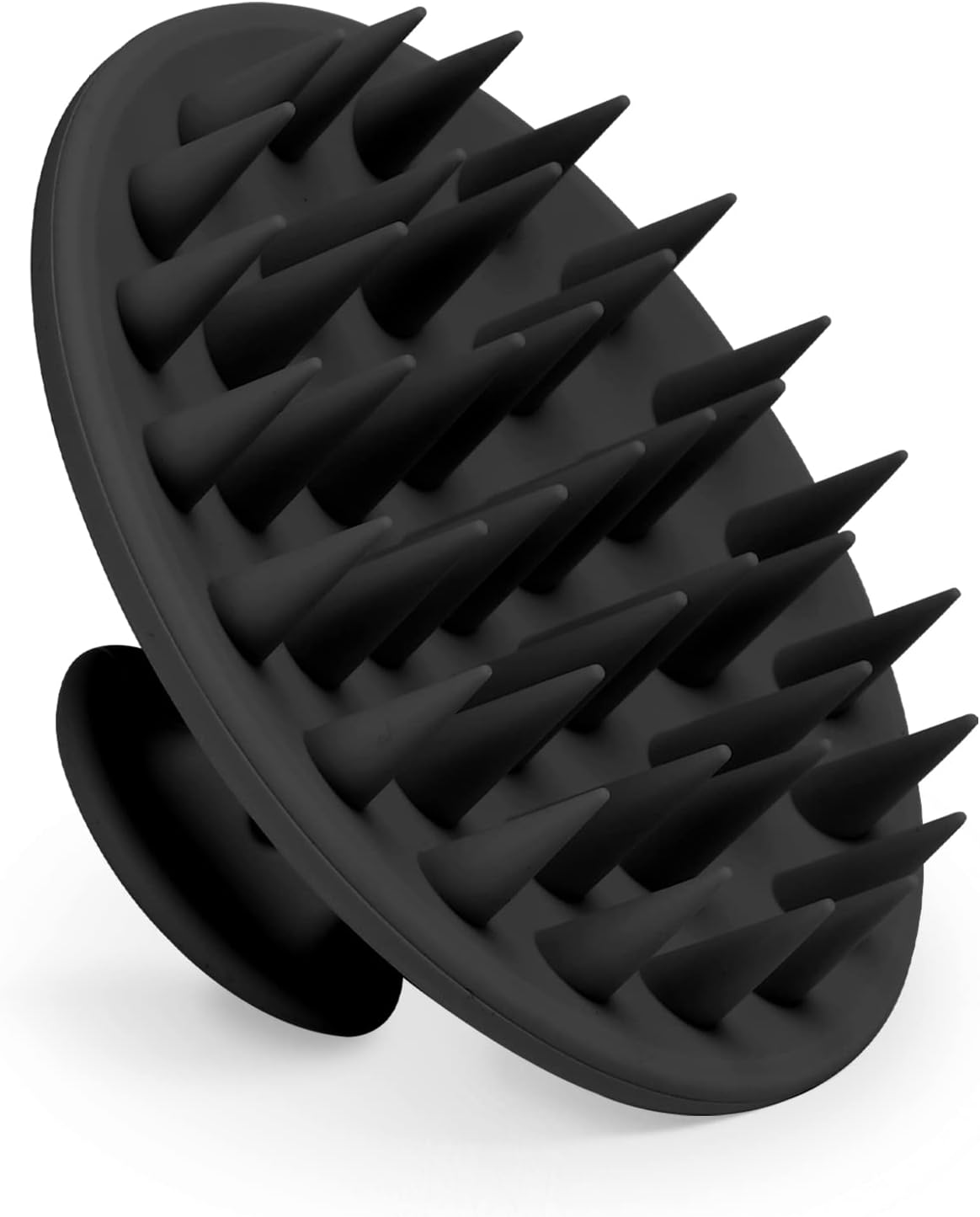Meartchy Silicone Scalp Massager Shampoo Brush, Scalp Brush for Hair Growth & Dandruff Removal, Hair Scrubber Scalp Stimulator Exfoliator Brush with Soft Bristles for Wet Dry Scalp Care (Black)