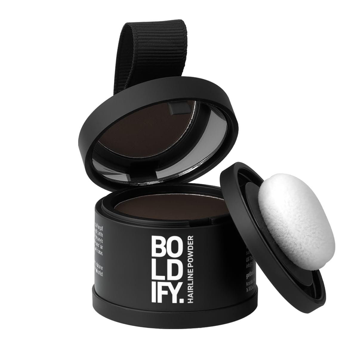 BOLDIFY Hairline Powder - Water-Resistant Root Touch Up Hair Color for Gray Coverage - 24-Hour Stain-Proof, Mess-Free Hair Powder for Thinning Hair - Dark Brown
