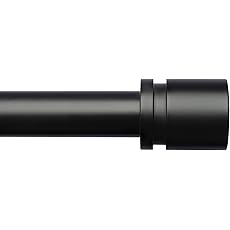 YaFex Curtain Rods 32-144 Inch, Heavy Duty 1 Inch Adjustable Curtain Rod for Windows, Black Extra Long Window Treatment Rods, Modern Design, Easy Installation