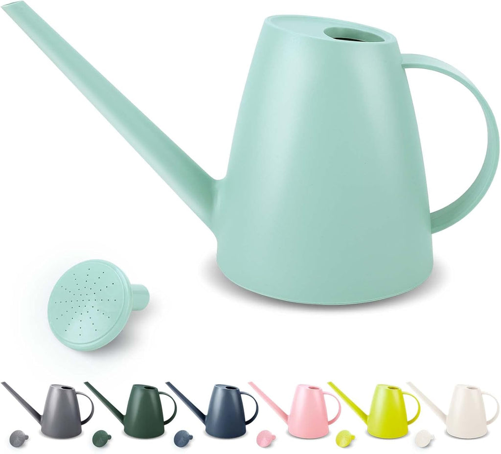Watering Can for Indoor and Outdoor Plants - Long Spout Water Can for Garden, Flower, House Plants - 1.8L/1/2 Gallon (Green)