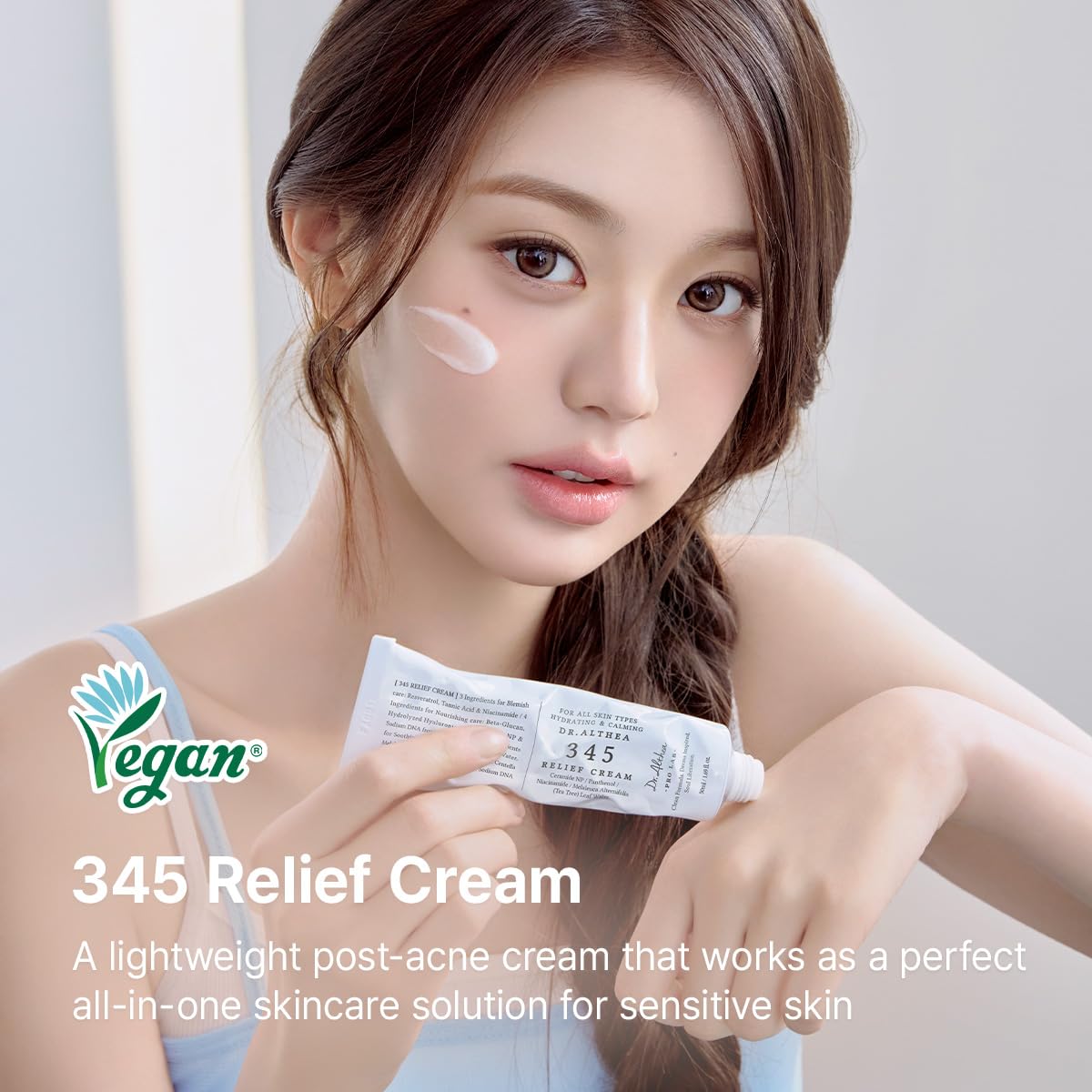 Dr.Althea 345 Relief Cream | Daily Face Moisturizer for Soothing Recovery and Blemish Care with PDRN & Niacinamide | Korean Vegan Skin Care for All Skin Types, 0.50 Fl Oz (Ver.2 - Pack of 1)