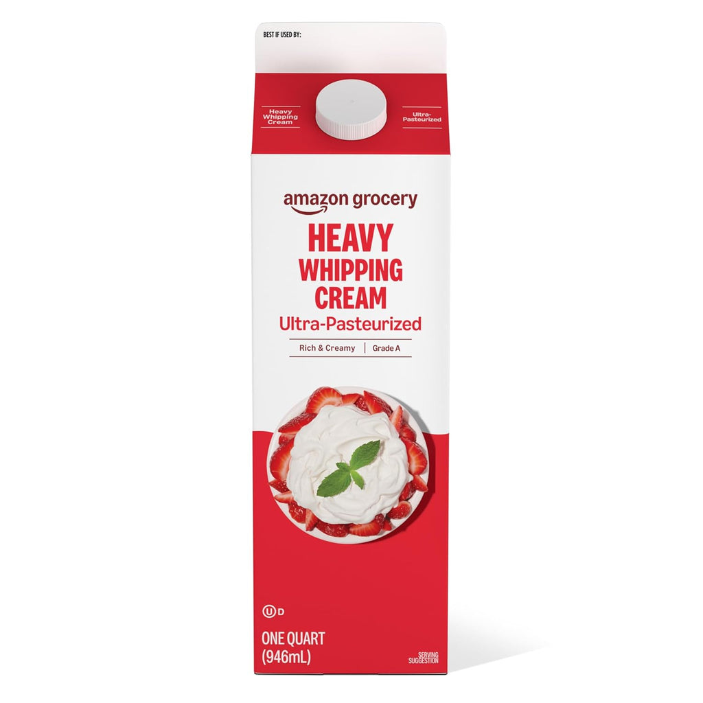 Amazon Grocery, Heavy Whipping Cream, Ultra-Pasteurized, 32 Fl Oz