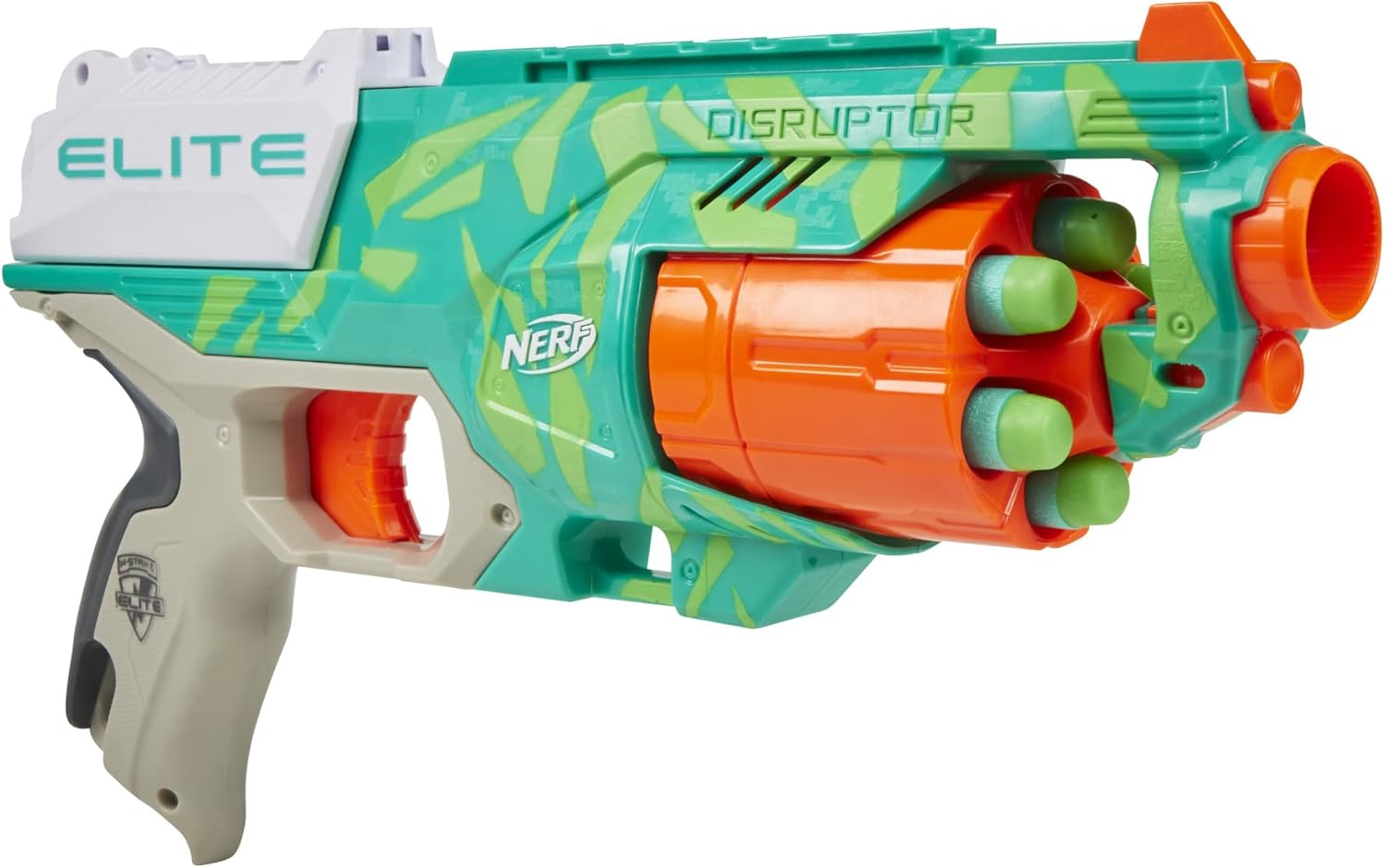 NERF Elite Disruptor Dynamic Green Dart Blaster, Rotating Drum, Slam Fire, Easter Gift for Kids, Kids Outdoor Toys for 8 Year Old Boys & Girls (Amazon Exclusive)