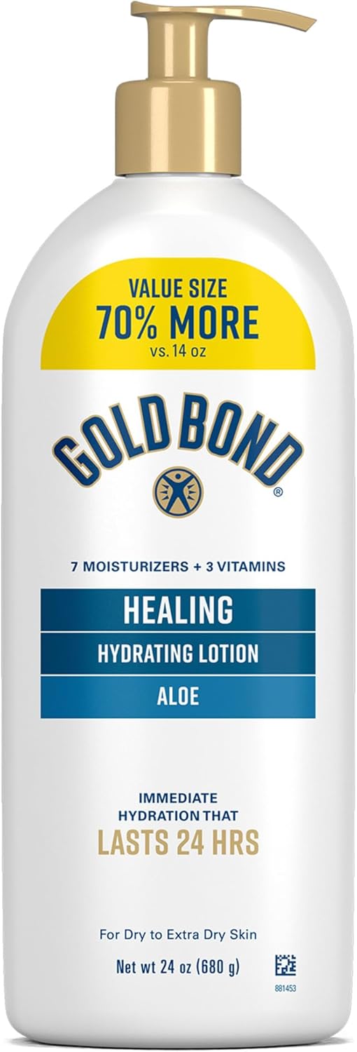 Gold Bond Healing Hydrating Lotion With Aloe Moisturizes, Heals & Smooths Dry Skin, Delivers Immediate 24-Hour Hydration, Value Size, 24 oz.