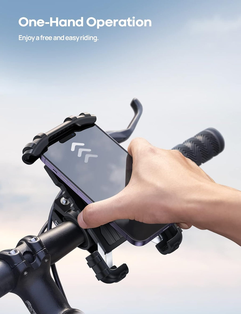 Lamicall Bike Phone Holder, Motorcycle Mount - Motorcycle Phone Holder, Handlebar Cell Phone Clamp, Scooter Phone Clip Gifts for iPhone 17 Air Pro Max, 16 15 Plus, S20, 4.7 to 6.8" Smartphones
