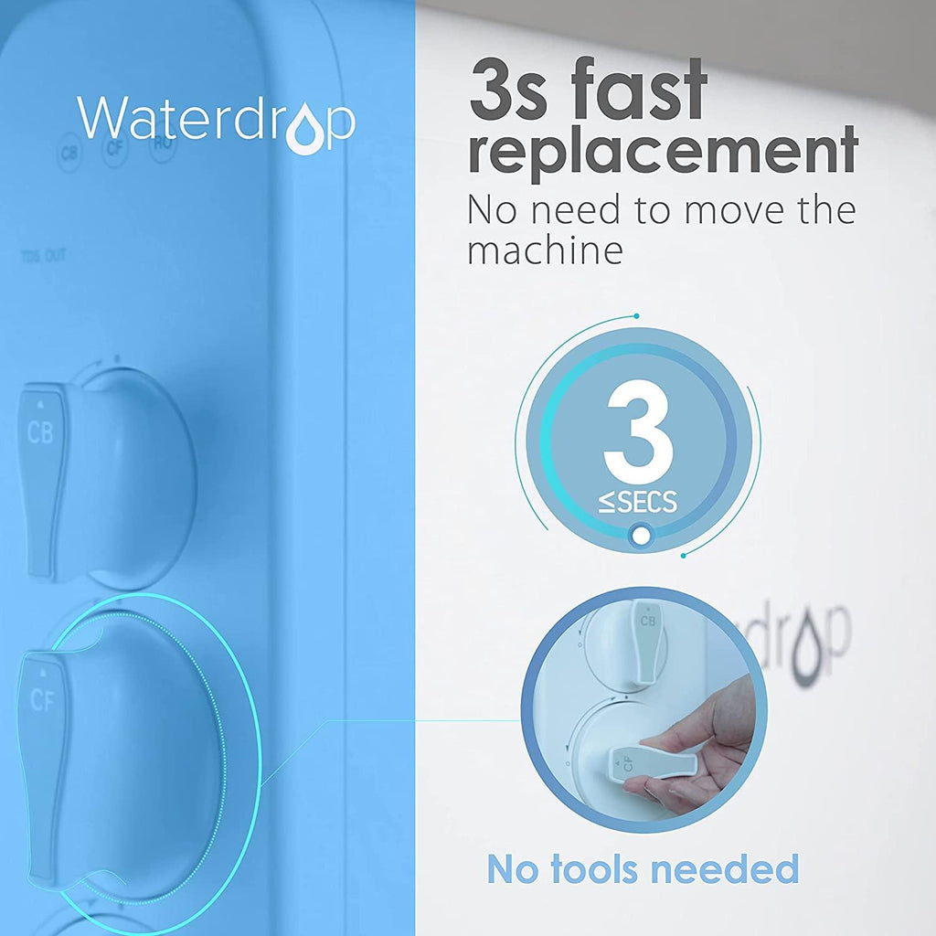 Waterdrop G3-N1CF Filter, Replacement for Waterdrop G3-W & G3P600 & G3P800 Reverse Osmosis System, 6-month Lifetime