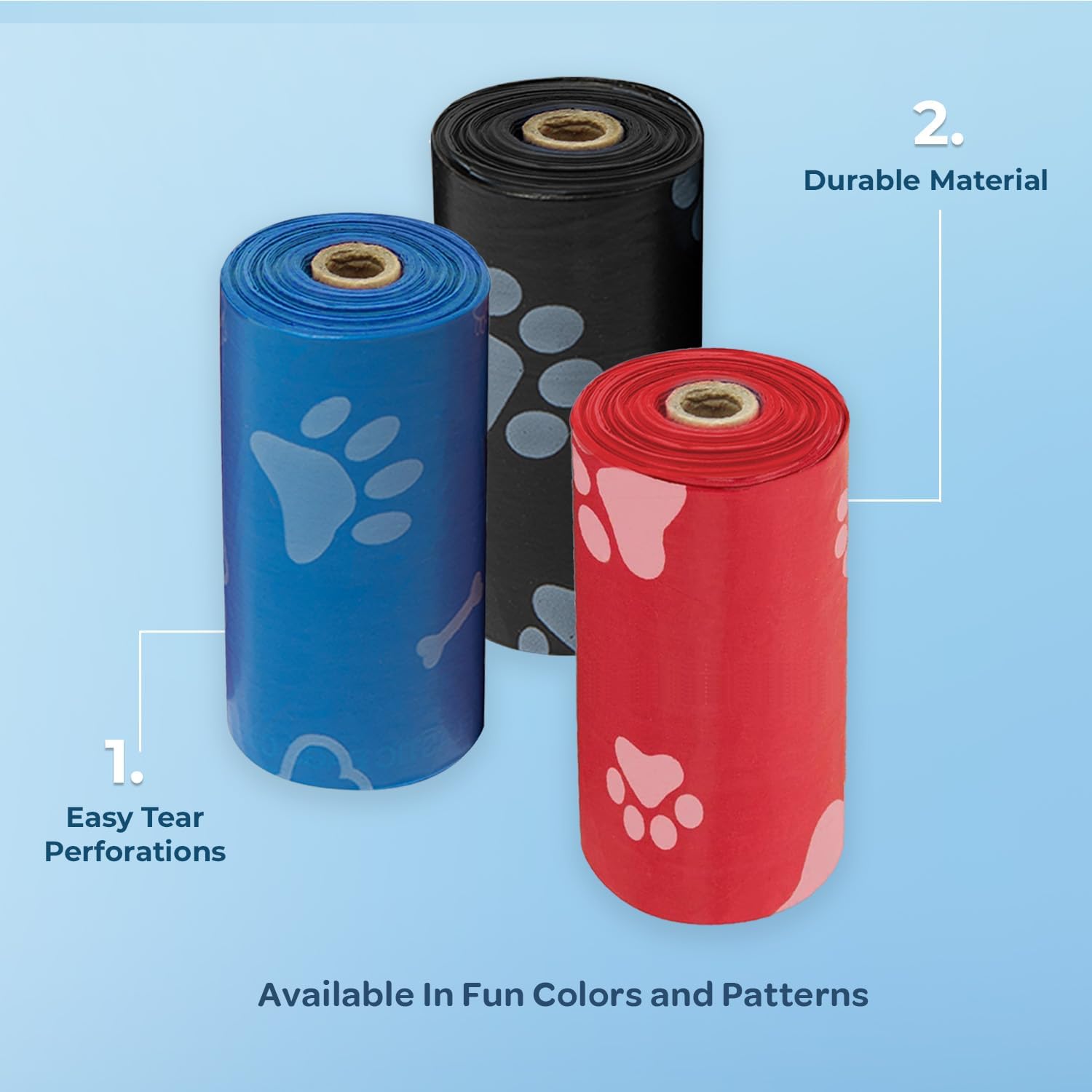 Best Pet Supplies Dog Poop Bags for Waste Refuse Cleanup, Doggy Roll Replacements for Outdoor Puppy Walking and Travel, Leak Proof and Tear Resistant, Thick Plastic - Assorted, 150 Bags