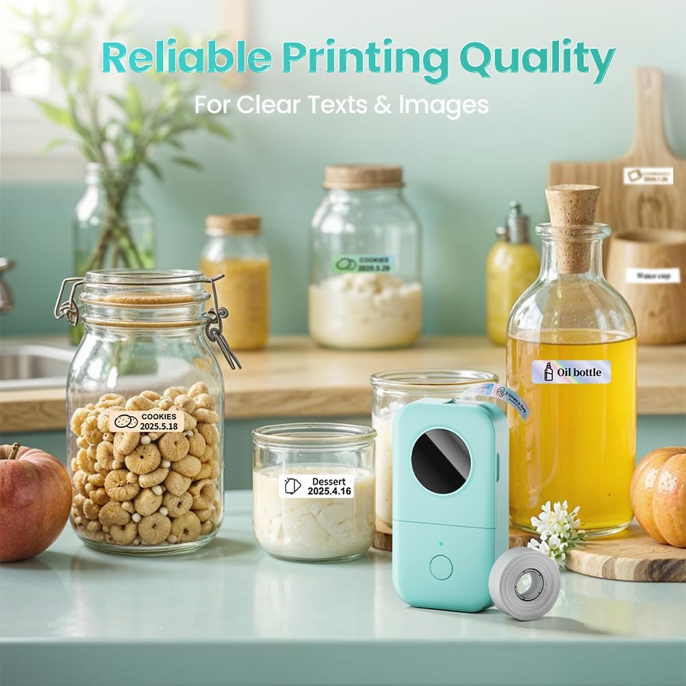 Phomemo Label Maker, D30 Portable Bluetooth Label Maker Machine with Tape, Small Mini Label Printer, Multiple Templates Fonts Icon Labeler for Home, School, Office