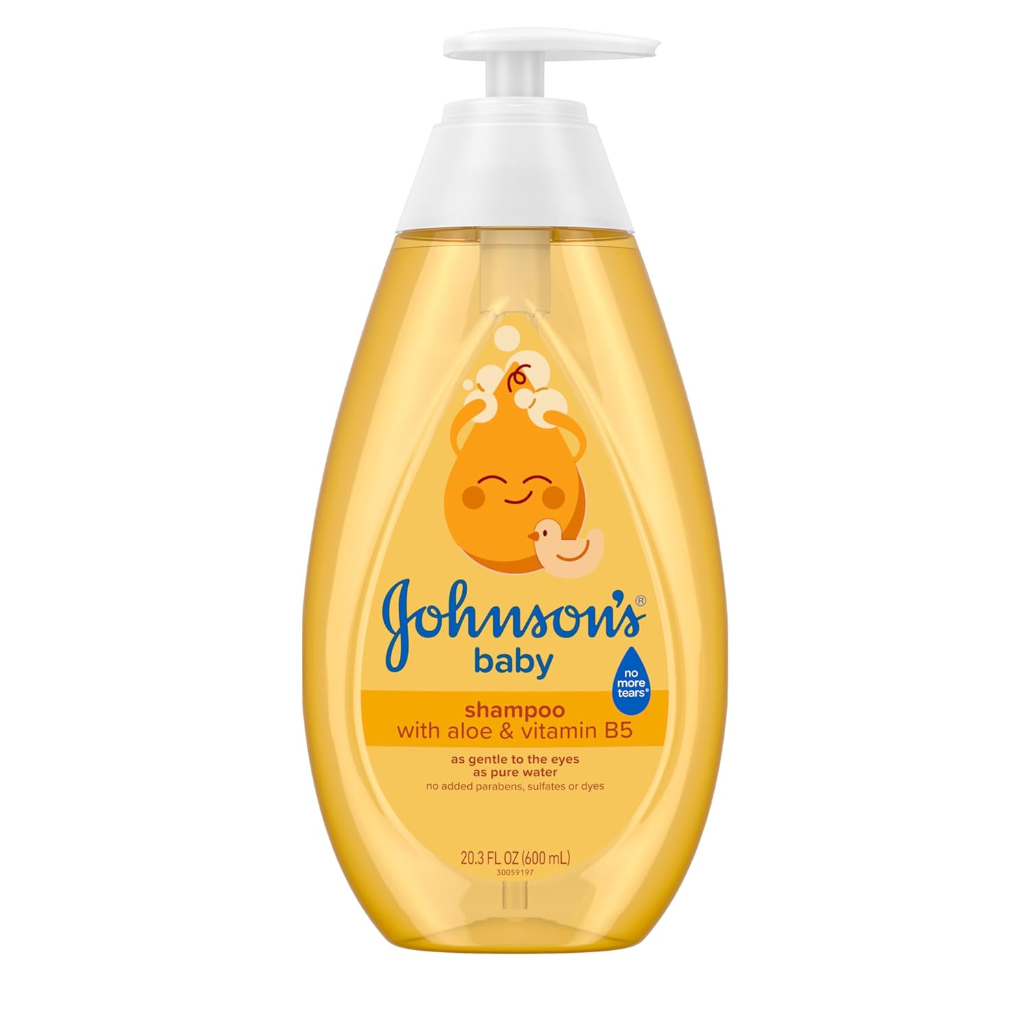 Johnson's Baby Shampoo with Aloe Vera & Vitamin B5, Tear Free, Newborn Essentials, No added Parabens & Sulfates, Hypoallergenic, Baby Essentials, 20.3 fl. oz