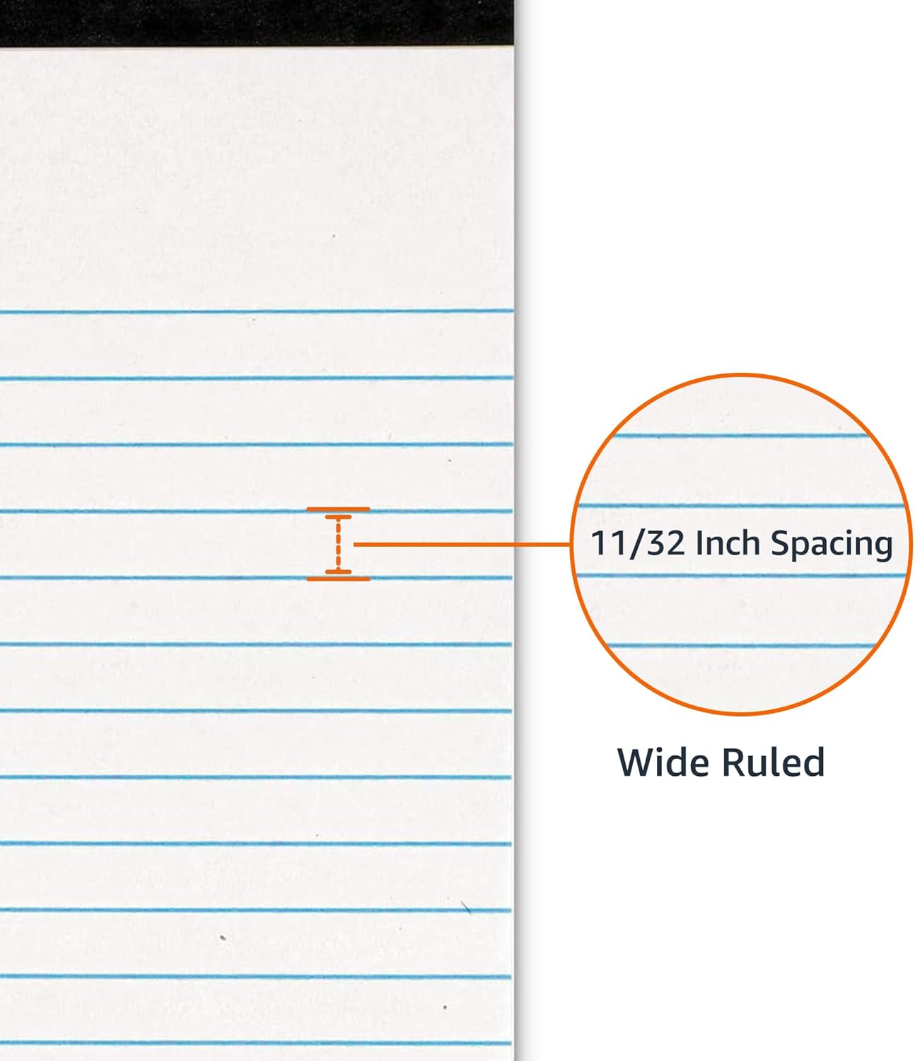 Amazon Basics Wide Ruled Lined Writing Note Pads for Office Supplies, 8.5" x 11.75", White, 12-Pack of 50 Perforated Sheets