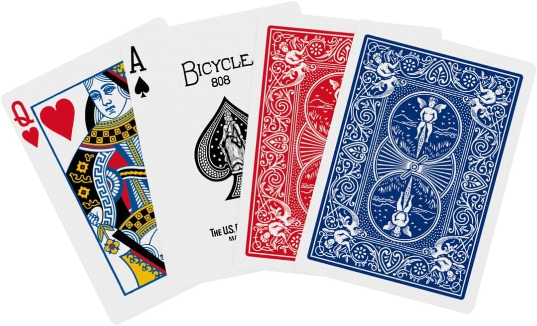 Bicycle Rider Back Playing Cards, Standard Poker Size Deck of Cards, Red & Blue (2 Pack), Classic Cards for Poker, Blackjack, Family Game Night & Card Games, Fun for All Ages
