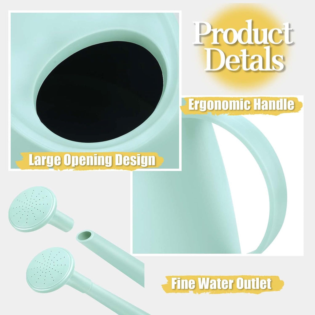 Watering Can for Indoor and Outdoor Plants - Long Spout Water Can for Garden, Flower, House Plants - 1.8L/1/2 Gallon (Green)