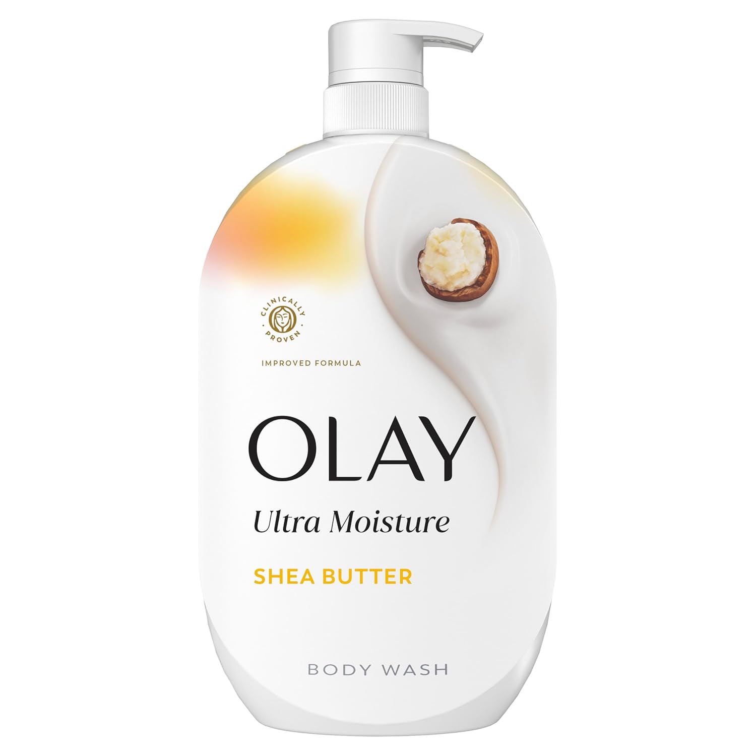 Olay Body Wash for Women, Ultra Moisture, 24/7 Moisture Barrier Repair, Hydrating Formula for Visibly Healthy Soft Skin, Vitamin B3 & Hyaluronic Blend, For All Skin Types, Shea Butter Scent, 35 fl oz