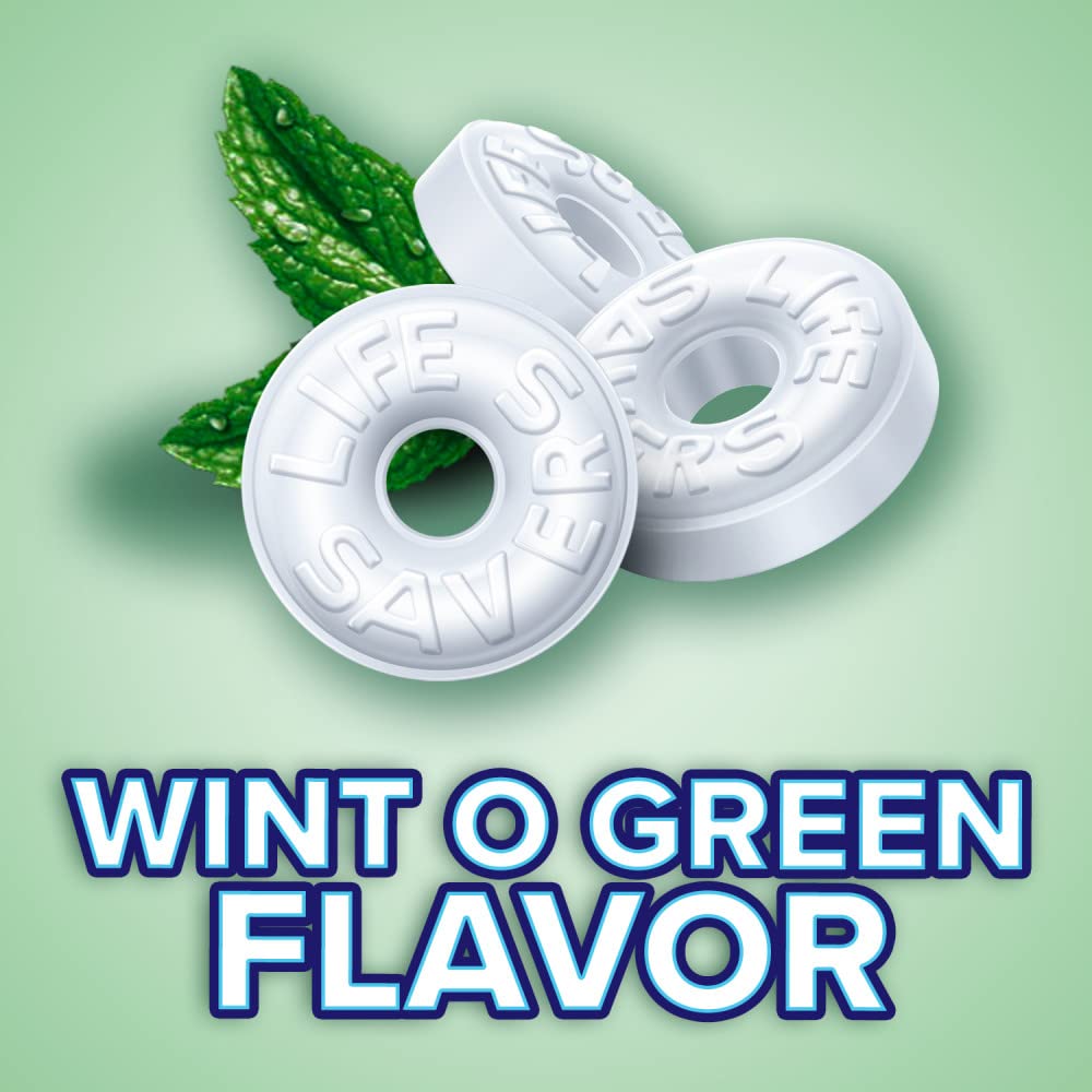 LIFE SAVERS Wint-O-Green Summer Candy Individually Wrapped Hard Mints, Party Size, 2.8 LB Bulk Bag