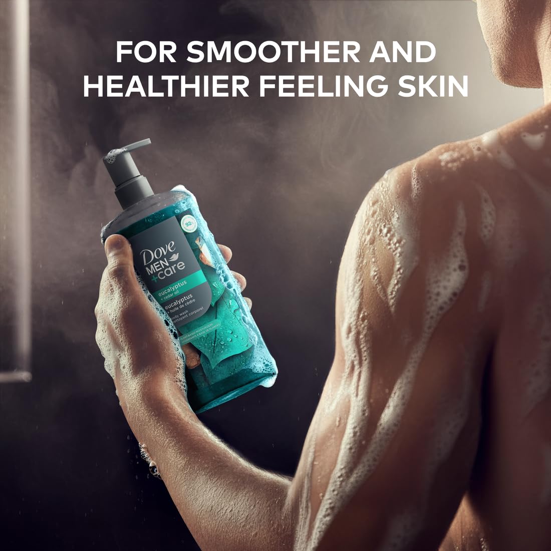 DOVE MEN Moisturizing Body Wash | #1 Dermatologist Body Wash for Men, Sulfate Free, Paraben Free, & Dye Free | Eucalyptus + Cedar Oil, 26oz