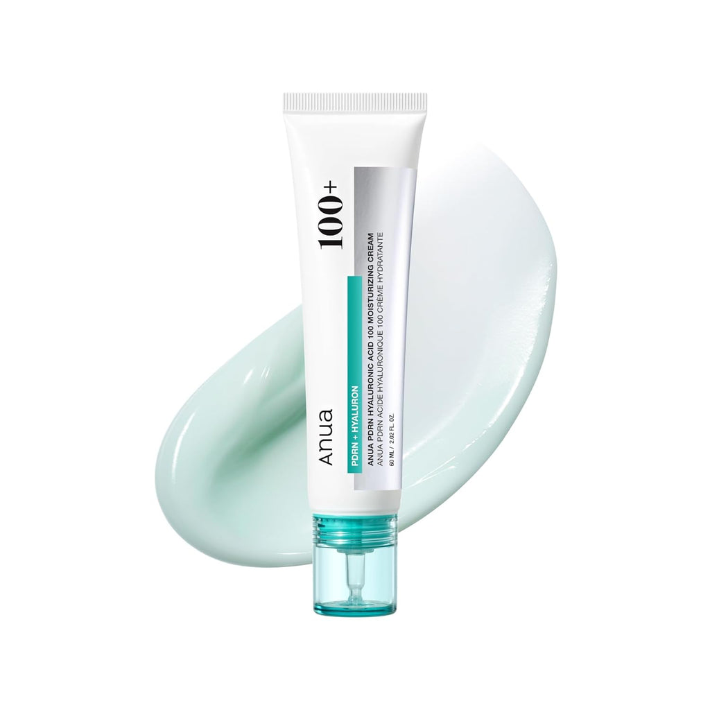 Anua PDRN Hyaluronic Acid 100 Moisturizing Cream, Lightweight, Non-Greasy Hydrating Face Moisturizer with Salmon DNA for Glass Skin, Korean Skincare (2.02 fl oz)