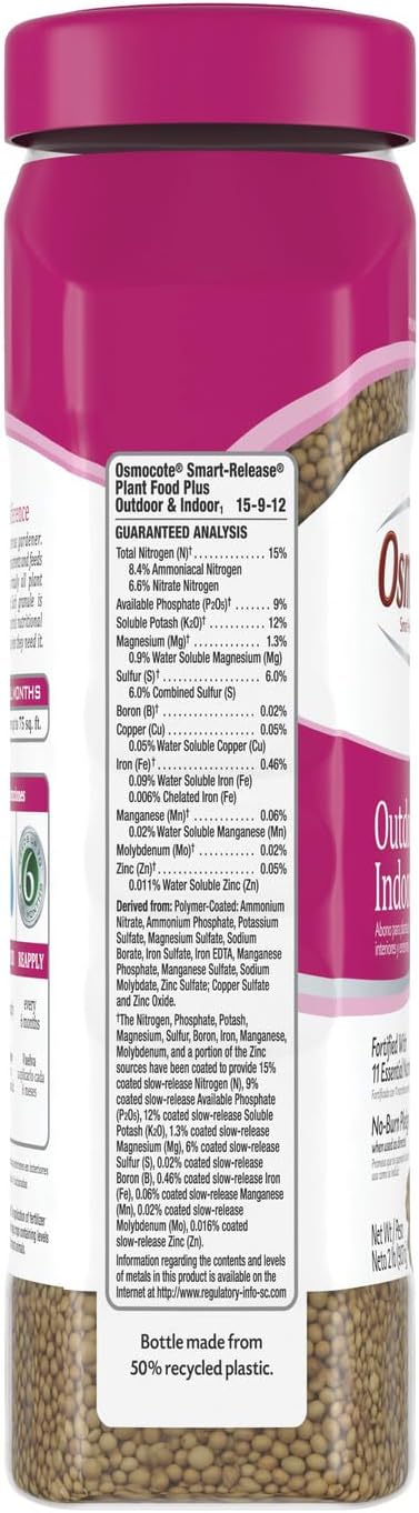 Osmocote Smart-Release Plant Food Plus Outdoor & Indoor1 - Granular, Continuous Release Plant Fertilizer with 11 Essential Nutrients, 2 lbs.