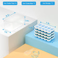 DOQAUS Ice Cube Tray with Lid and Bin - 4 Pack Silicone Ice Cube Trays for Freezer, Stackable Ice Bucket Kits with Storage Container & Scoop for Kitchen, RV, Cocktail, Coffee