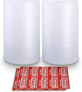 Bubble Cushioning Wrap Rolls, 3/16" x 12" x 72' ft Total [2 Rolls of 36 Feet] Perforated Every 12", 20 Fragile Stickers for Packaging, Shipping, Mailing