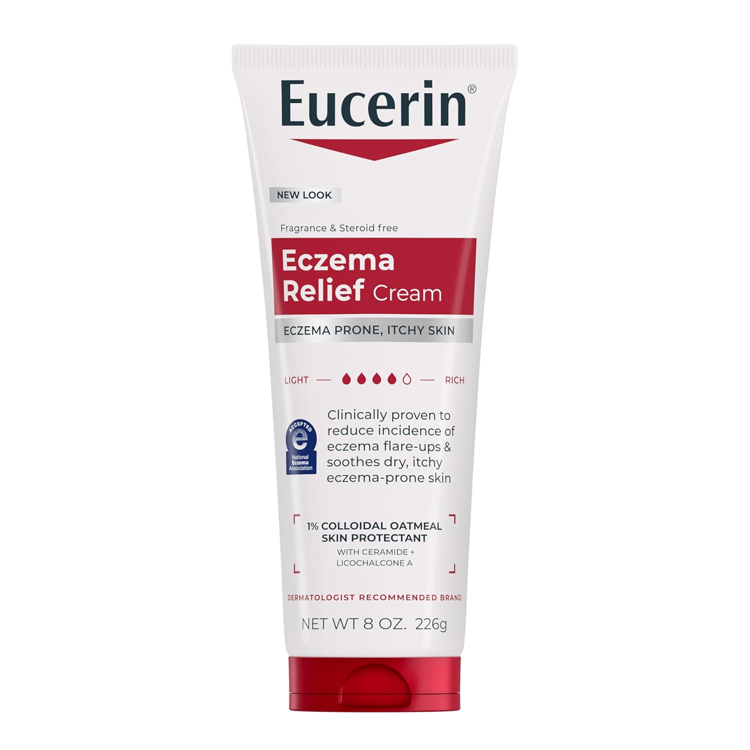 Eucerin Eczema Relief Cream, Full Body Lotion, Moisturizing Eczema Cream with Colloidal Oatmeal (Skin Protectant) and Ceramide 3, 8 Oz Tube