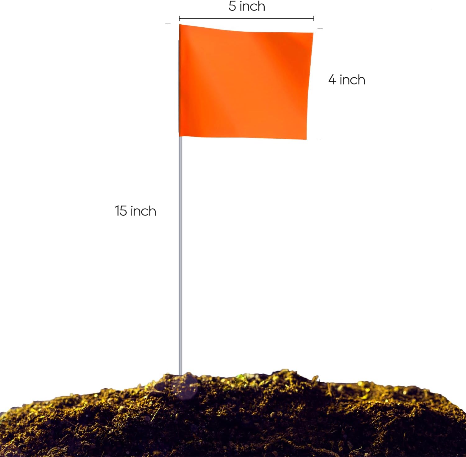 Zozen 50Pack Fluorescent Orange Marking Flags, Writable/15x4x5 Inch, Yard Flags for Lawn & Irrigation & Landscape & Sprinkler & Survey & Dog Training.