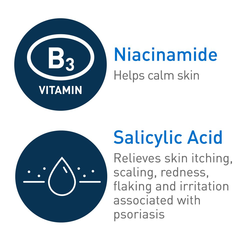CeraVe Cleanser for Psoriasis Treatment, With Salicylic Acid for Dry Skin Itch Relief & Latic Acid for Exfoliation, Fragrance Free & Allergy Tested, 8 Ounce