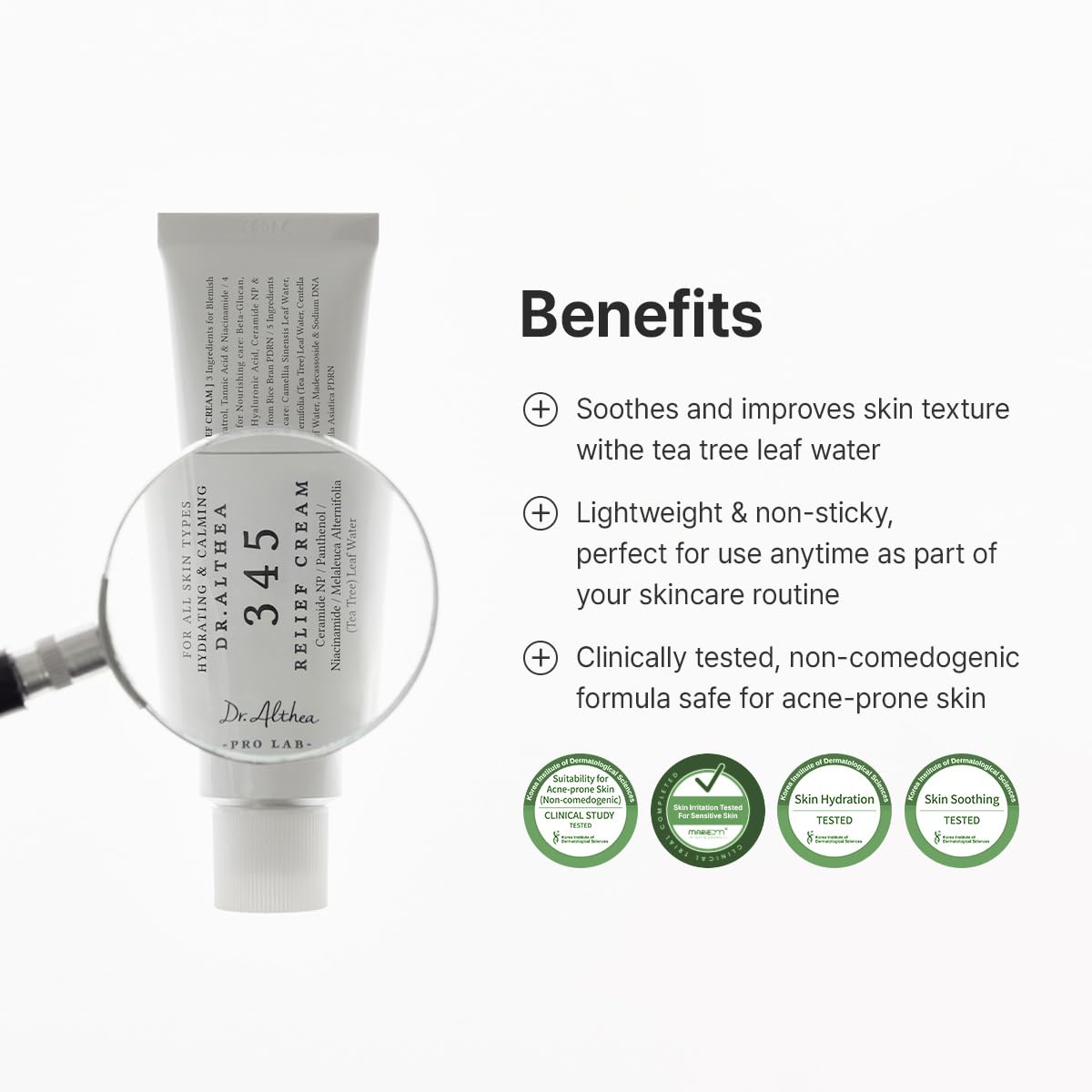Dr.Althea 345 Relief Cream | Daily Face Moisturizer for Soothing Recovery and Blemish Care with PDRN & Niacinamide | Korean Vegan Skin Care for All Skin Types, 0.50 Fl Oz (Ver.2 - Pack of 1)